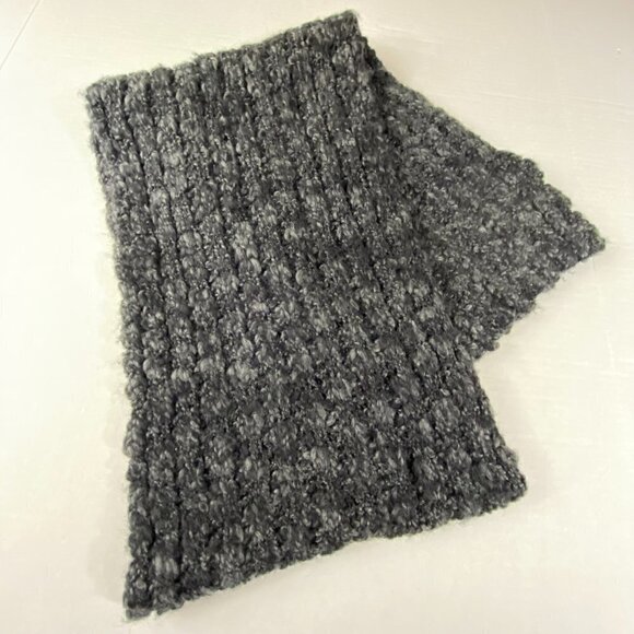 NWT Calvin Klein wool-blend charcoal gray long scarf - Picture 5 of 7